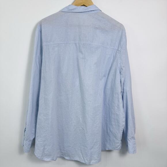 Gap The Easy Shirt Womens Size XXL Light Blue Linen Cotton Button Up Lightweight - Picture 3 of 6